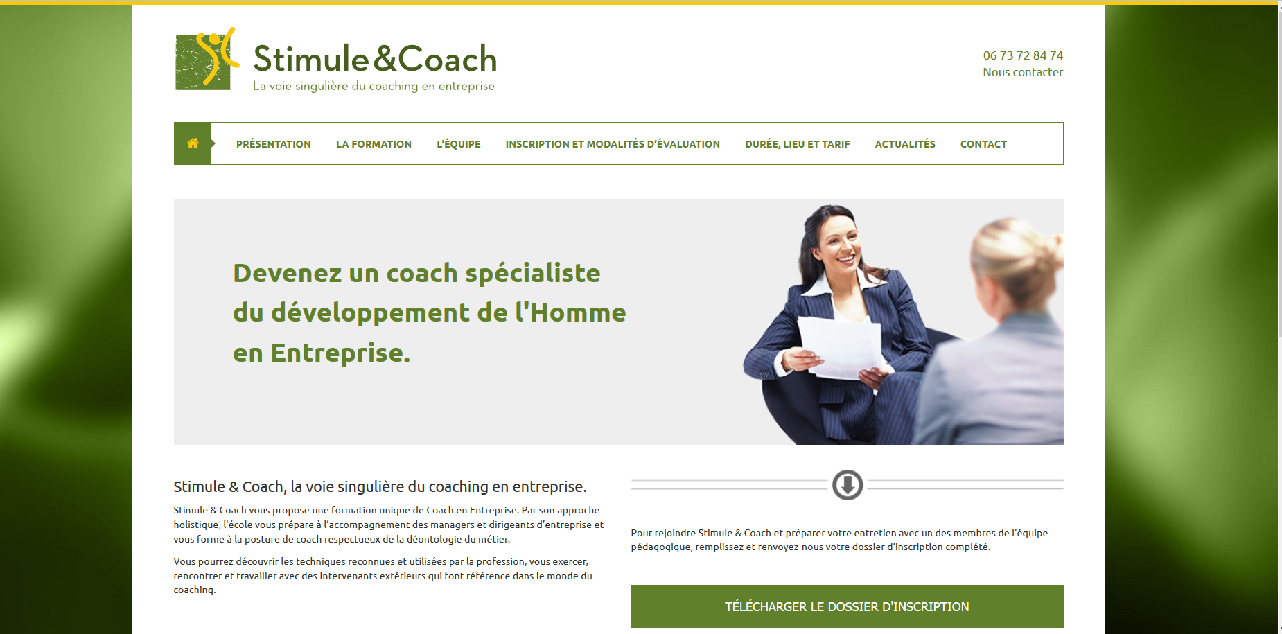 Site stimule and coach